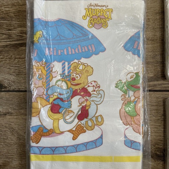 Muppet Babies Paper Tablecloth Table Cloth 52"x96" 32 Napkins CA REED - Picture 3 of 6